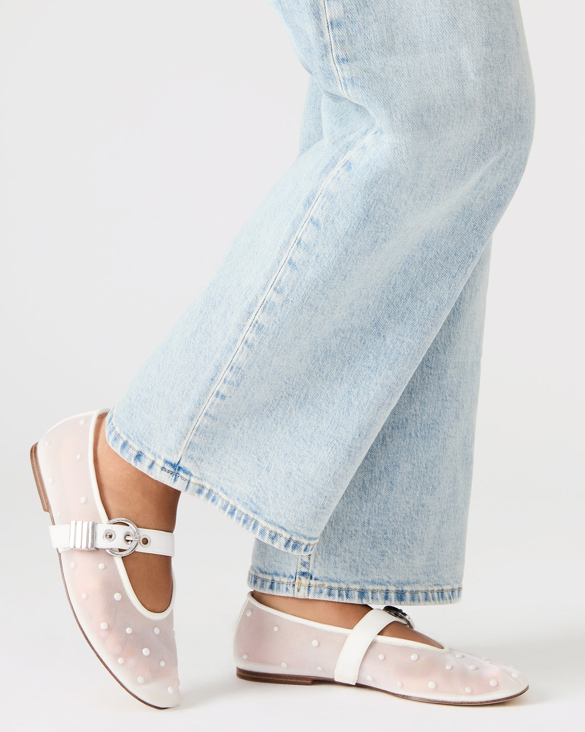LUCIA Pearl Mesh Mary Jane Ballet Women's Flat | Steve Madden