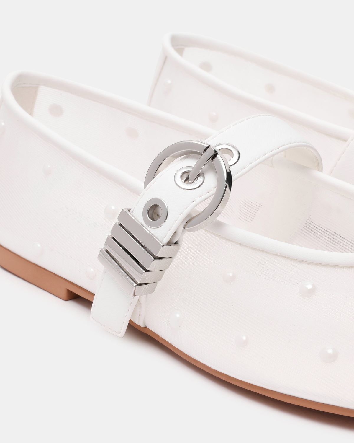 LUCIA Pearl Mesh Mary Jane Ballet Women's Flat | Steve Madden