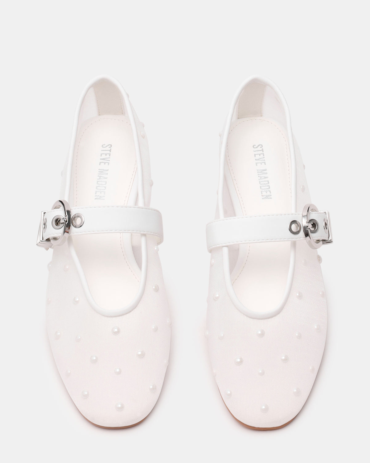 LUCIA Pearl Mesh Mary Jane Ballet Women's Flat | Steve Madden