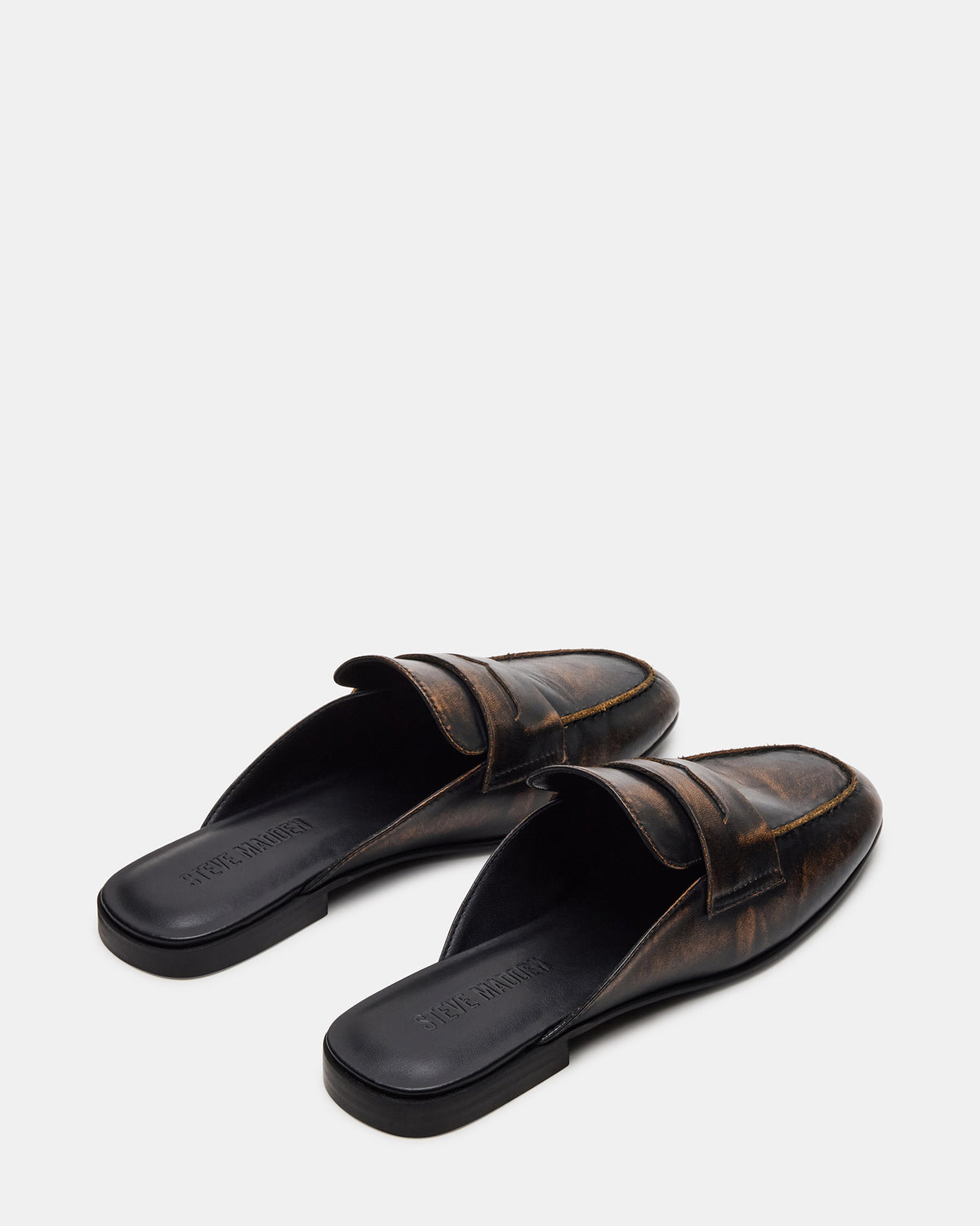 CALEB Brown Distressed Women's Slip-On Mule Flat | Steve Madden
