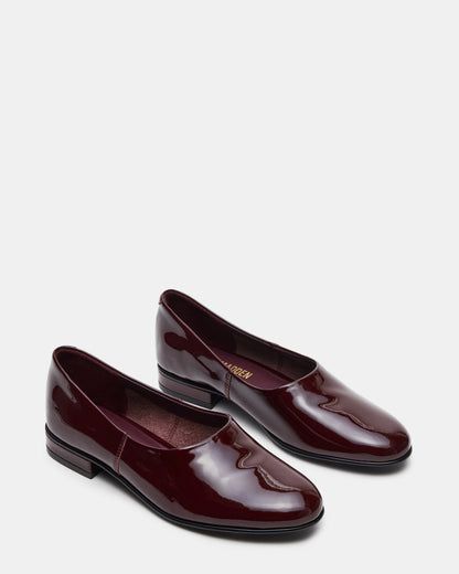 RANDALL Burgundy Patent Ballet Women's Flat | Steve Madden