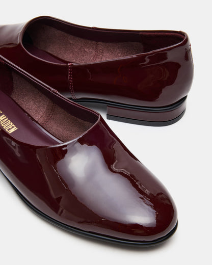RANDALL Burgundy Patent Ballet Women's Flat | Steve Madden
