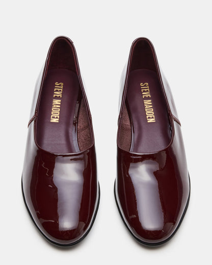 RANDALL Burgundy Patent Ballet Women's Flat | Steve Madden