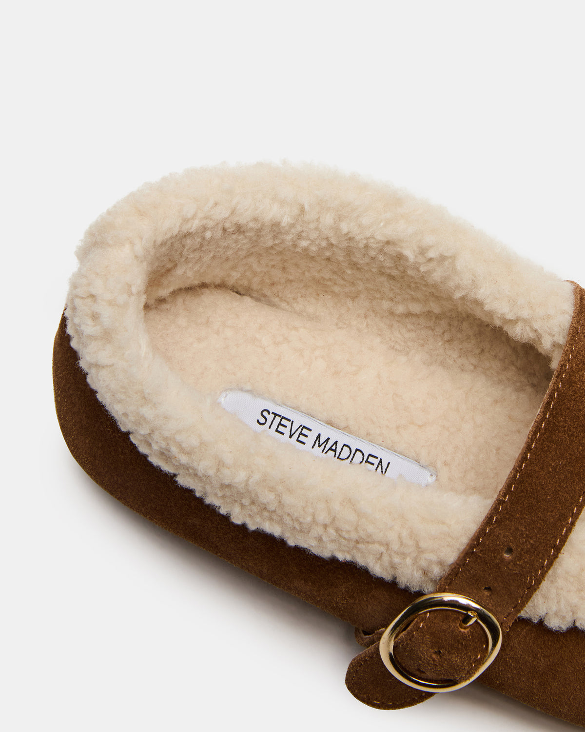 LODGE Chestnut Suede Mary Jane Round-Toe Women's Flat | Steve Madden