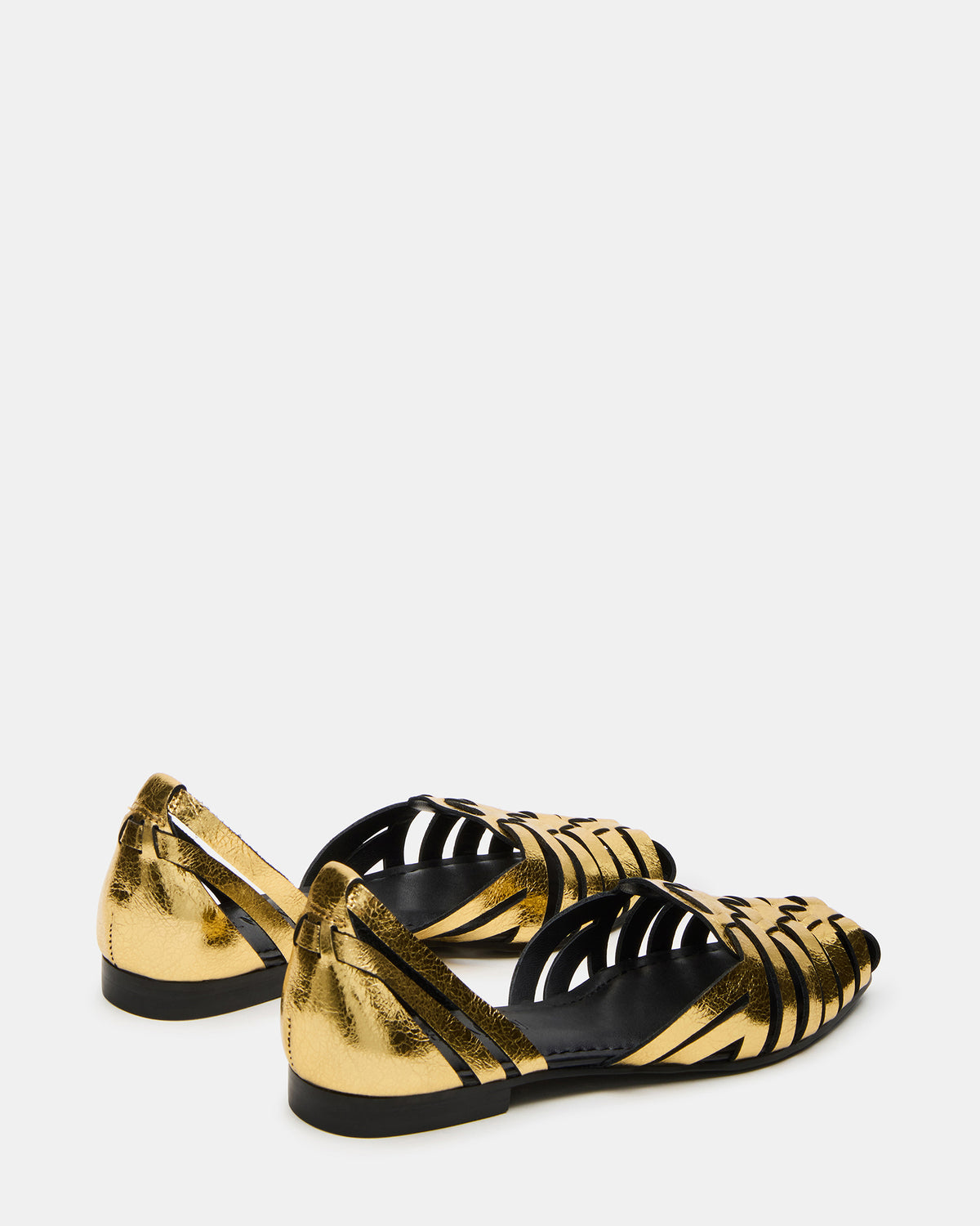MEDLIN Gold Leather Square-Toe Fisherman Women's Flat | Steve Madden