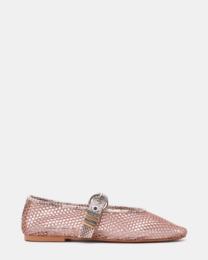 LUCIA Blush Multi Mesh Mary Jane Ballet Women's Flat | Steve Madden