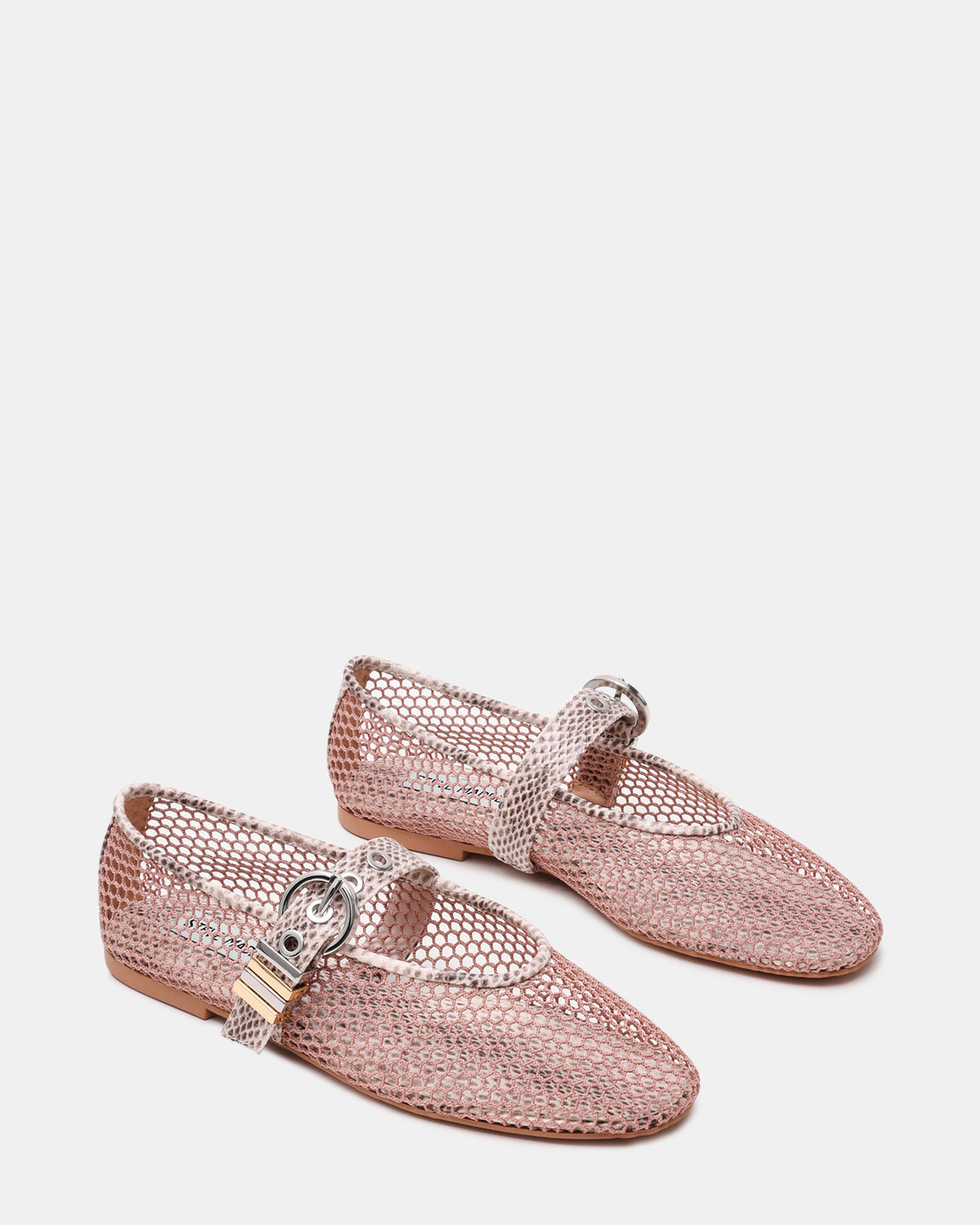 LUCIA Blush Multi Mesh Mary Jane Ballet Women's Flat | Steve Madden