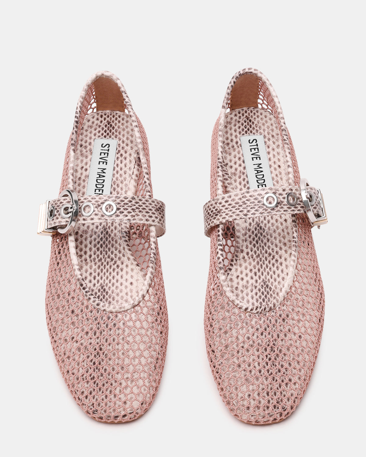 LUCIA Blush Multi Mesh Mary Jane Ballet Women's Flat | Steve Madden