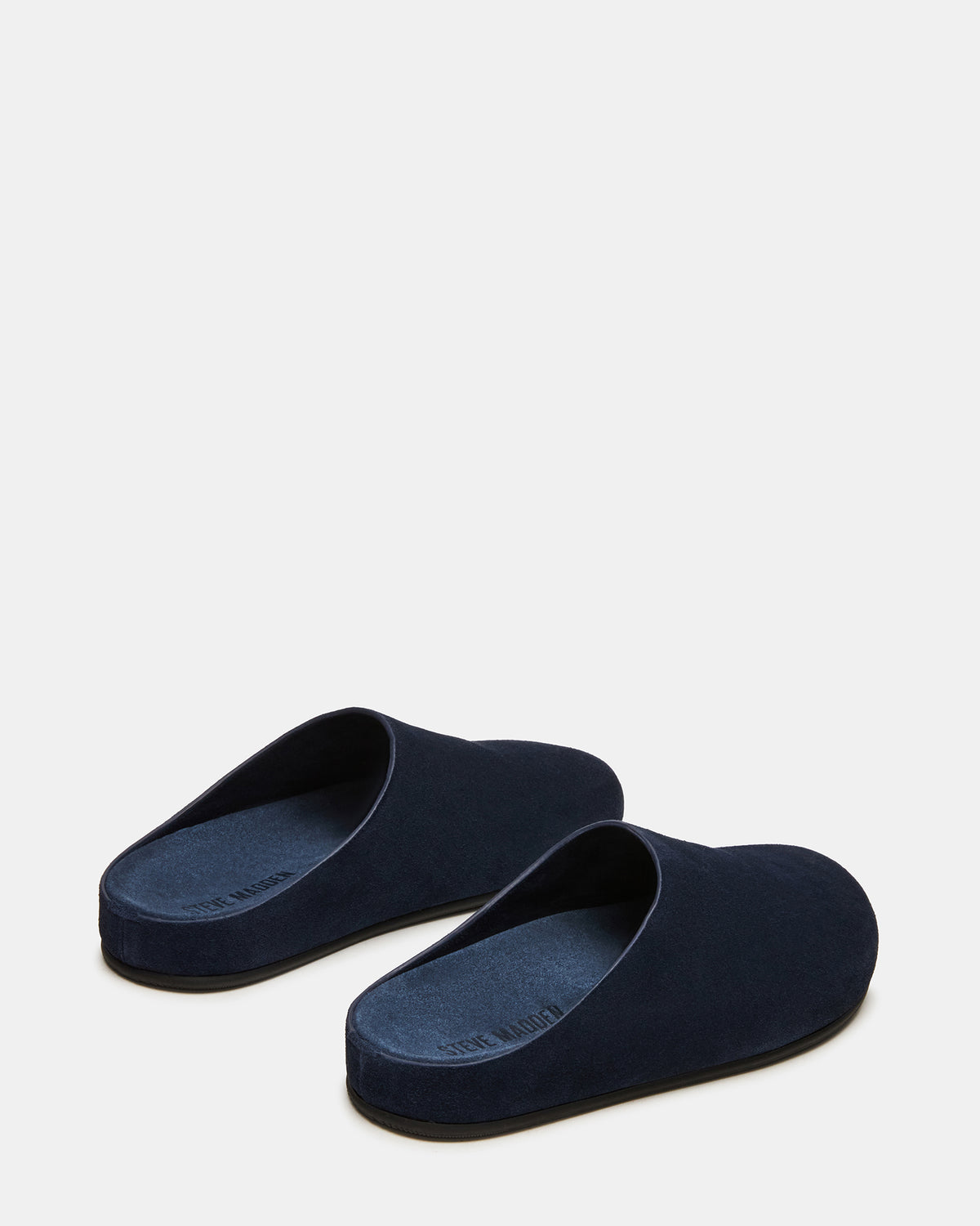 FERN Navy Suede Mule Slip-On Round-Toe Women's Flat | Steve Madden