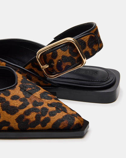 SHAY Leopard Pointed-Toe Slingback Ballet Women's Flat | Steve Madden