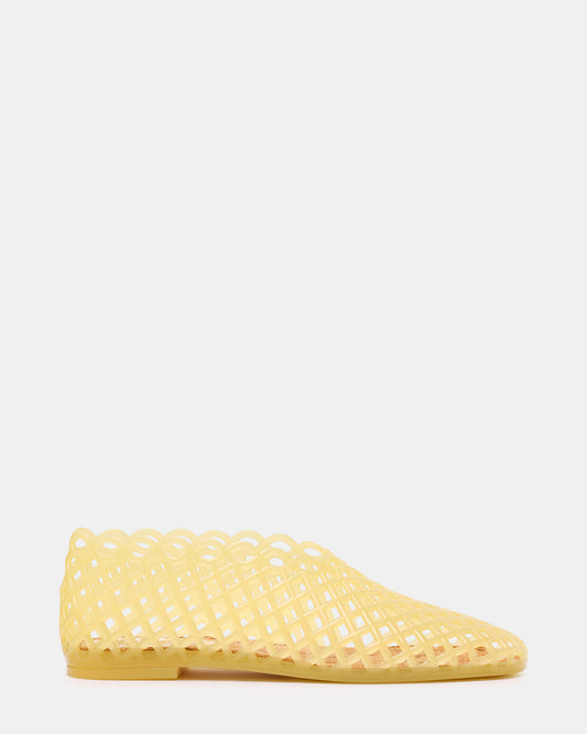GROVE Butter Yellow Square-Toe Jelly Women's Flat | Steve Madden
