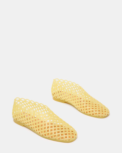 GROVE Butter Yellow Square-Toe Jelly Women's Flat | Steve Madden
