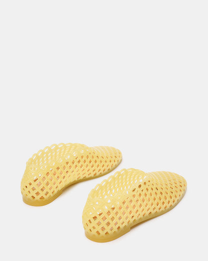 GROVE Butter Yellow Square-Toe Jelly Women's Flat | Steve Madden