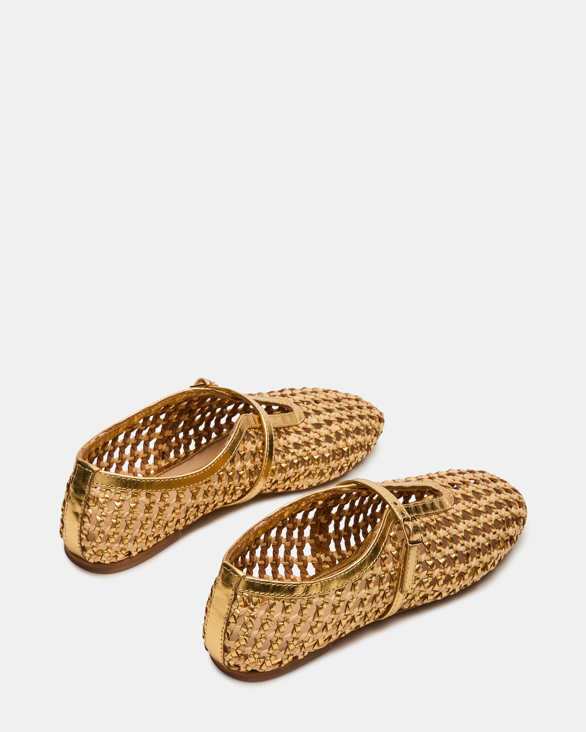 BELLISSIMA Gold Multi Mary Jane Woven Buckle Women's Flats | Steve Madden