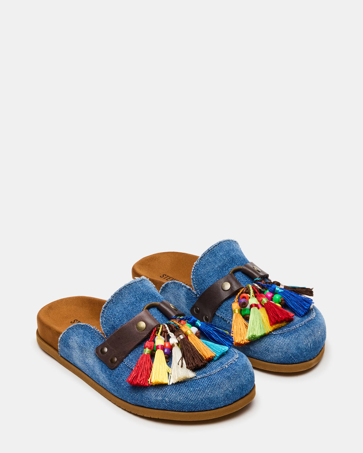 BERNIE Denim Mule Slip-On Footbed Round-Toe Women's Flat | Steve Madden