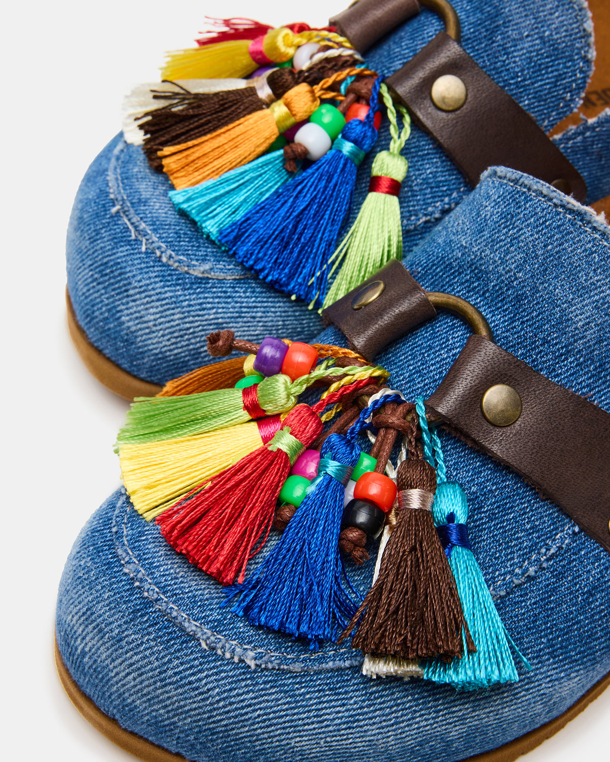 BERNIE Denim Mule Slip-On Footbed Round-Toe Women's Flat | Steve Madden