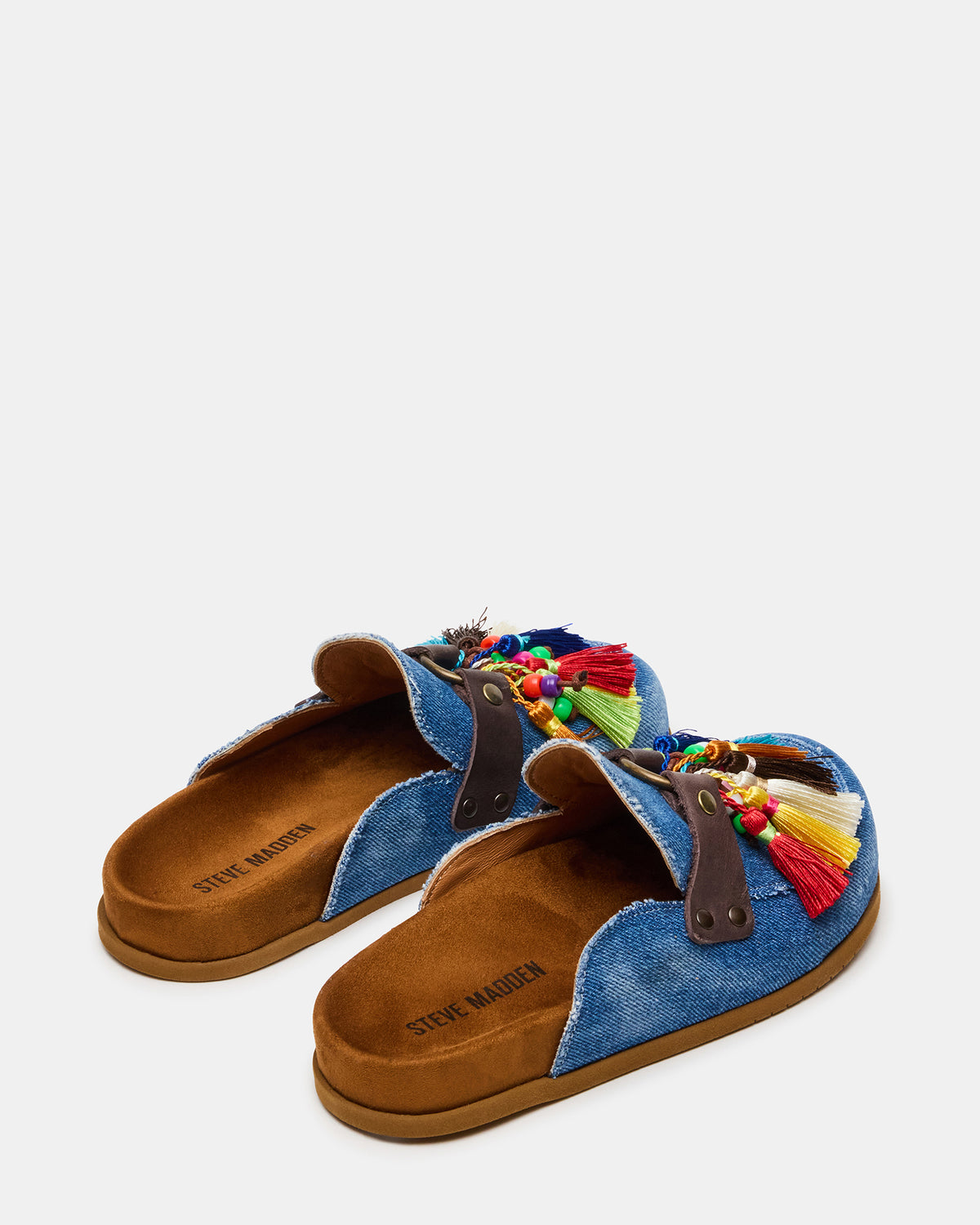BERNIE Denim Mule Slip-On Footbed Round-Toe Women's Flat | Steve Madden