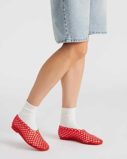 GROVE Red Square-Toe Jelly Women's Flat | Steve Madden