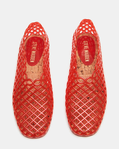 GROVE Red Square-Toe Jelly Women's Flat | Steve Madden