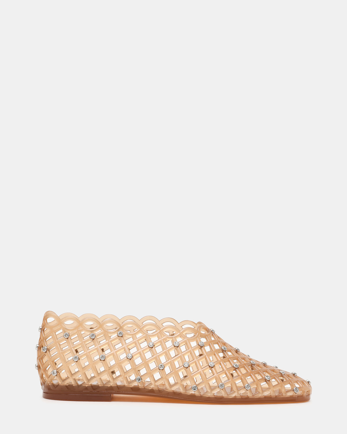 GROVE Tan Rhinestones Square-Toe Jelly Women's Flat | Steve Madden