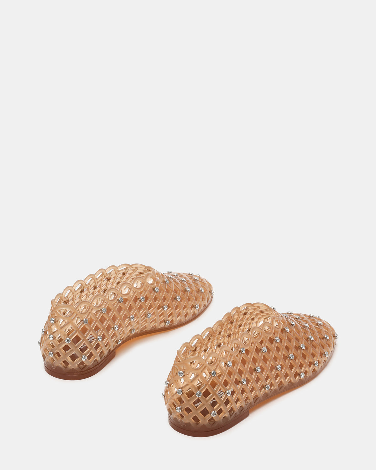 GROVE Tan Rhinestones Square-Toe Jelly Women's Flat | Steve Madden