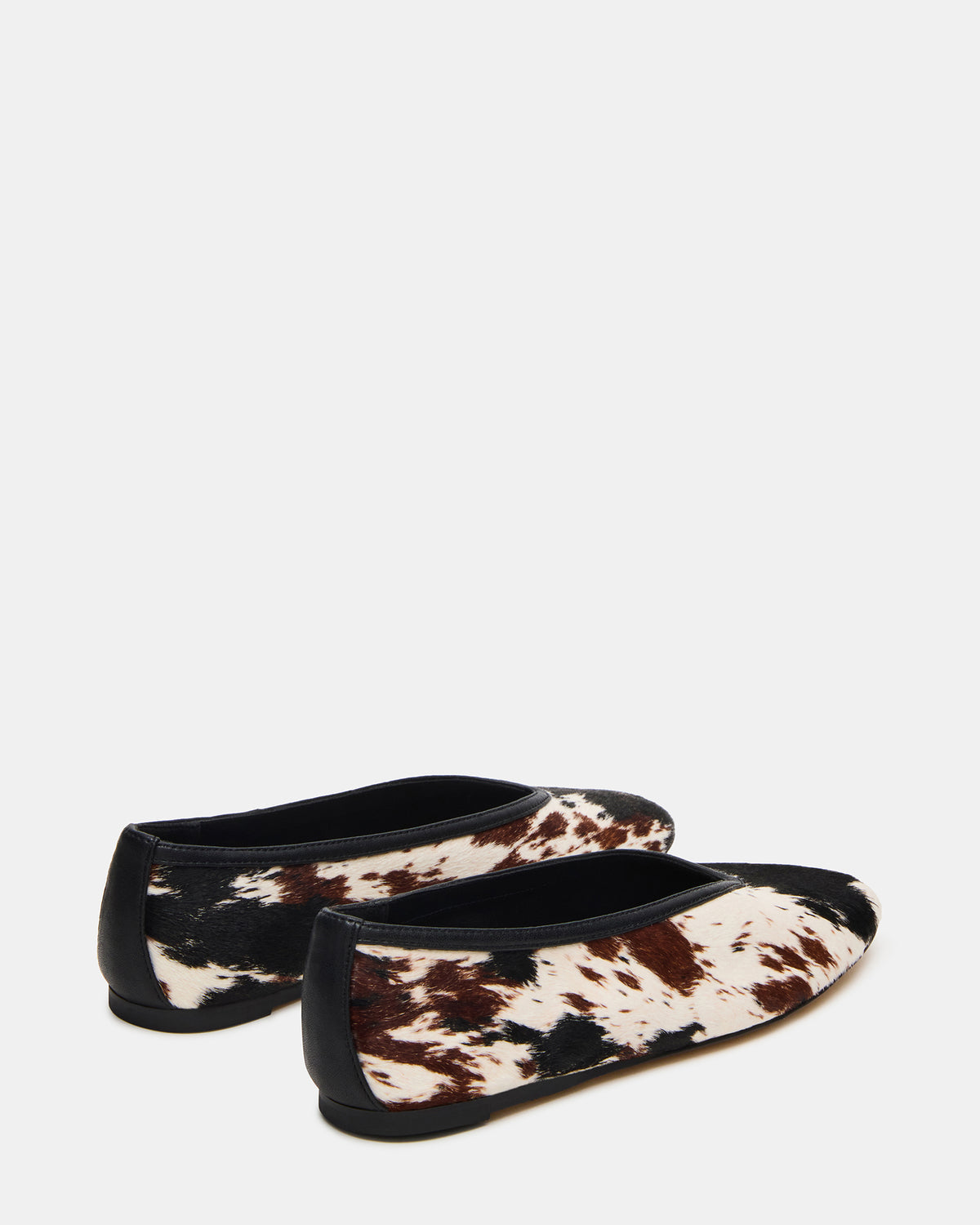 LENI Brown Cow Print Square-Toe Ballet Women's Flat | Steve Madden