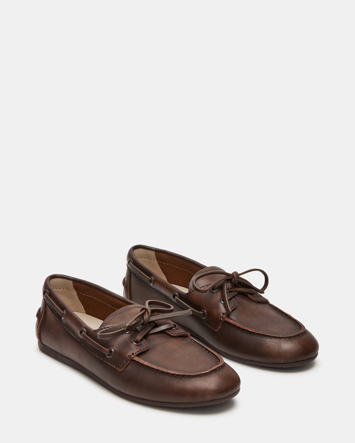 SAG Brown Leather Women's Boat Shoe | Steve Madden