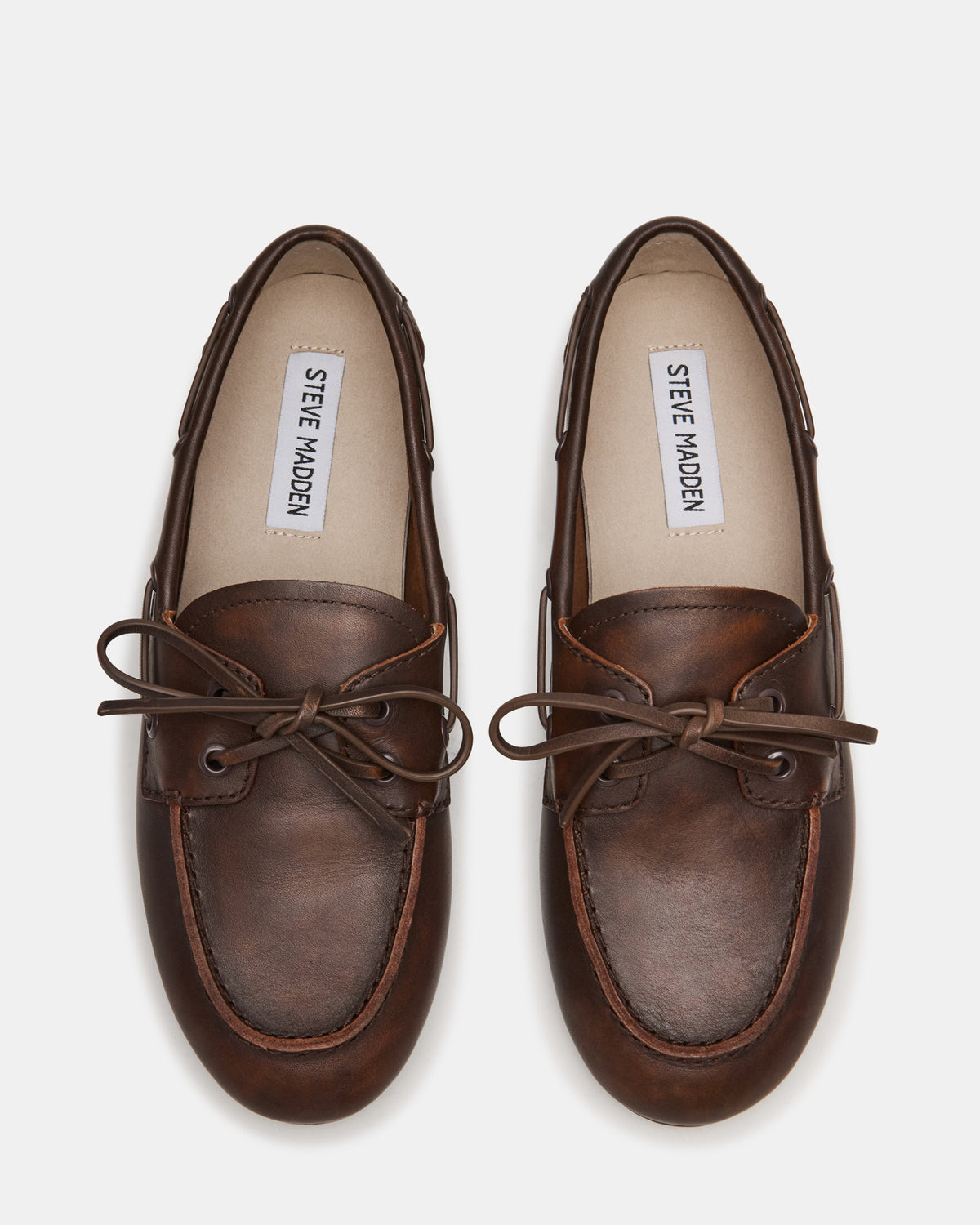 SAG Brown Leather Women's Boat Shoe | Steve Madden