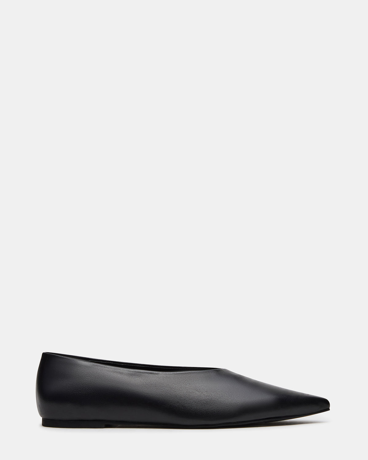 FLOYD Black Leather Pointed-Toe Ballet Women's Flat | Steve Madden