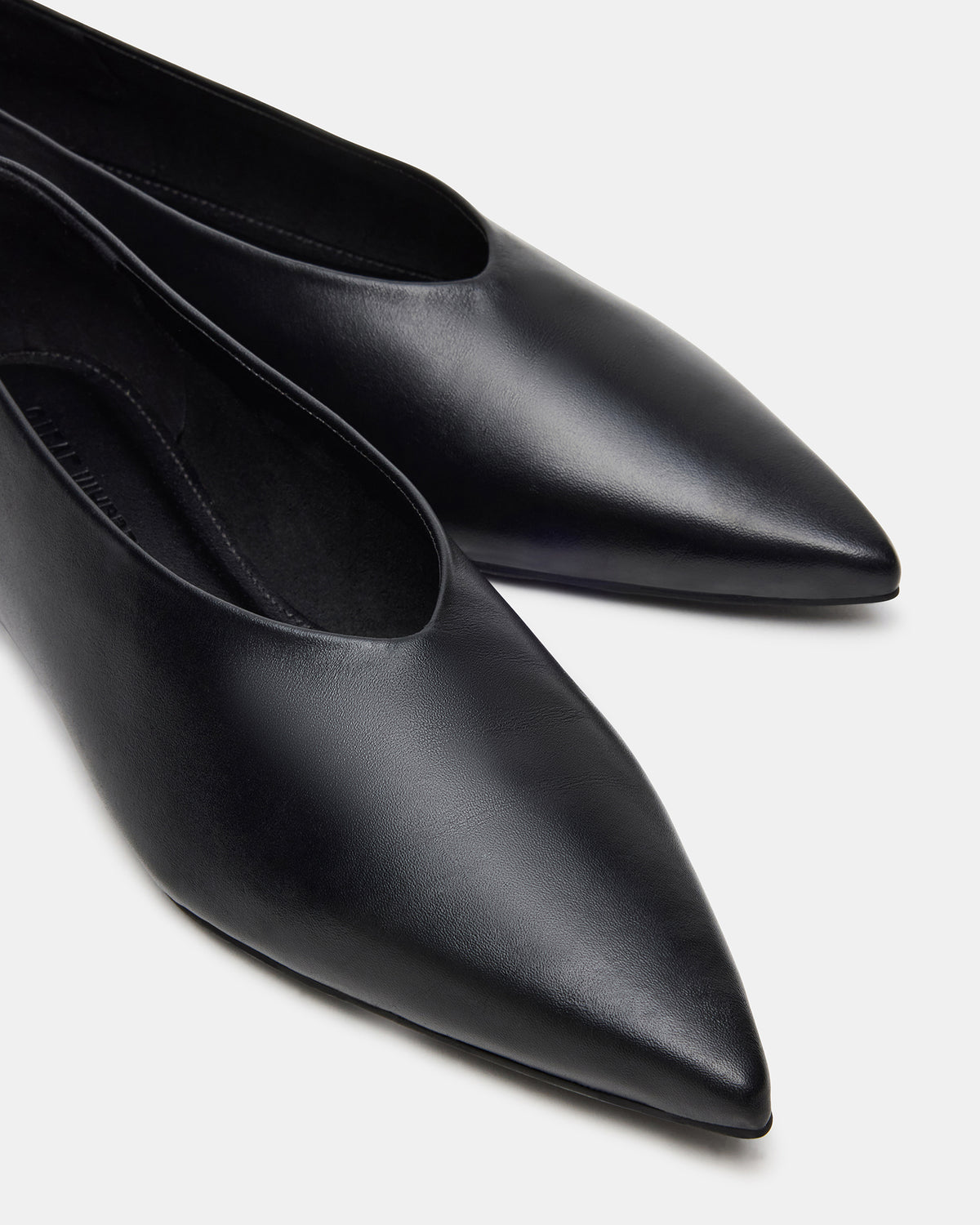 FLOYD Black Leather Pointed-Toe Ballet Women's Flat | Steve Madden