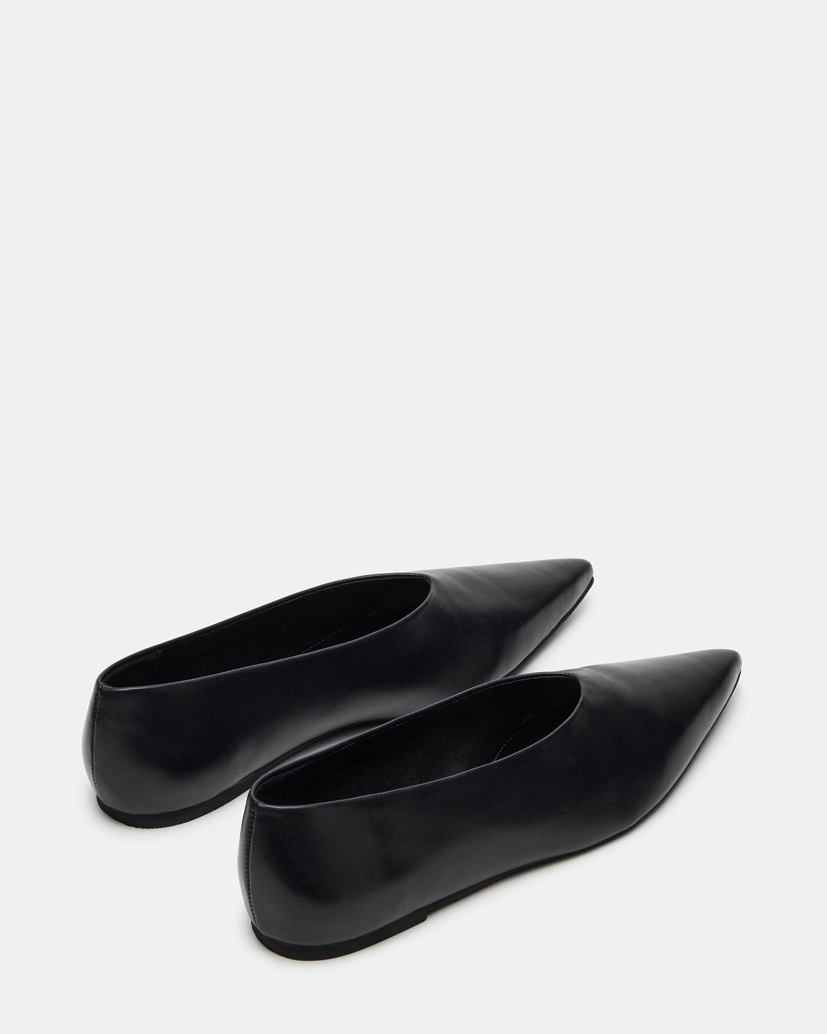 FLOYD Black Leather Pointed-Toe Ballet Women's Flat | Steve Madden