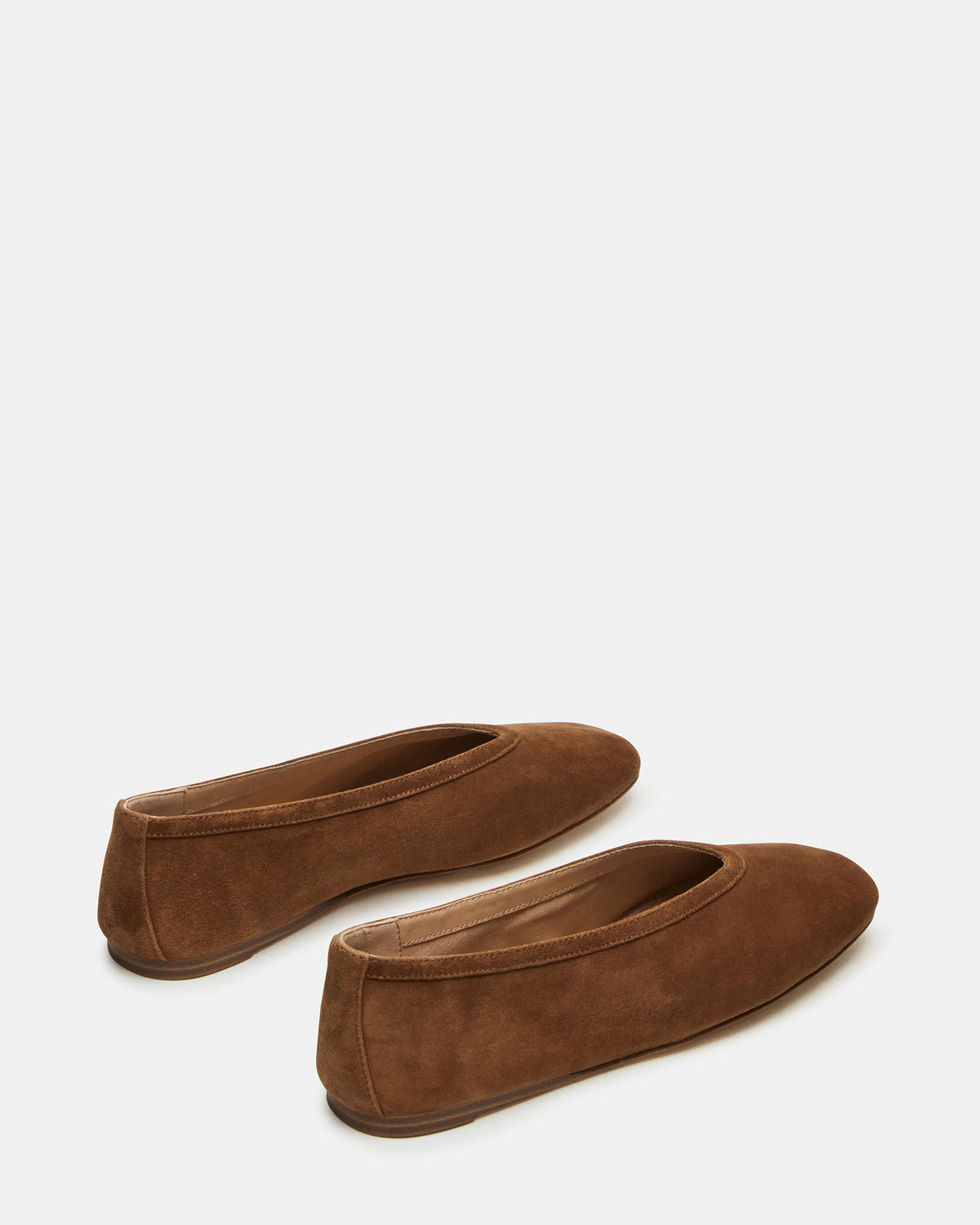 LENI Chestnut Suede Square-Toe Ballet Women's Flat | Steve Madden