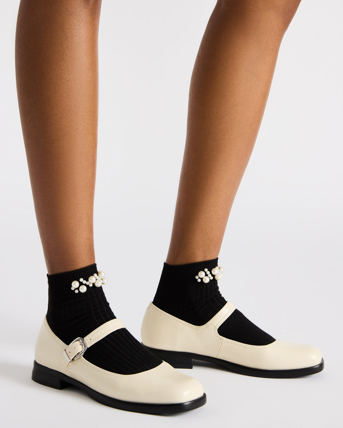 DELANCY Bone Leather Women's Mary Jane Flats | Steve Madden