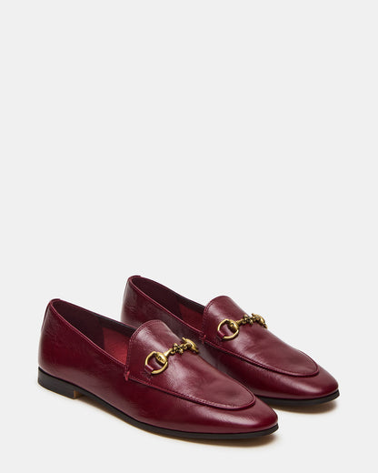 GRAFTON Wine Leather Women's Loafer | Steve Madden