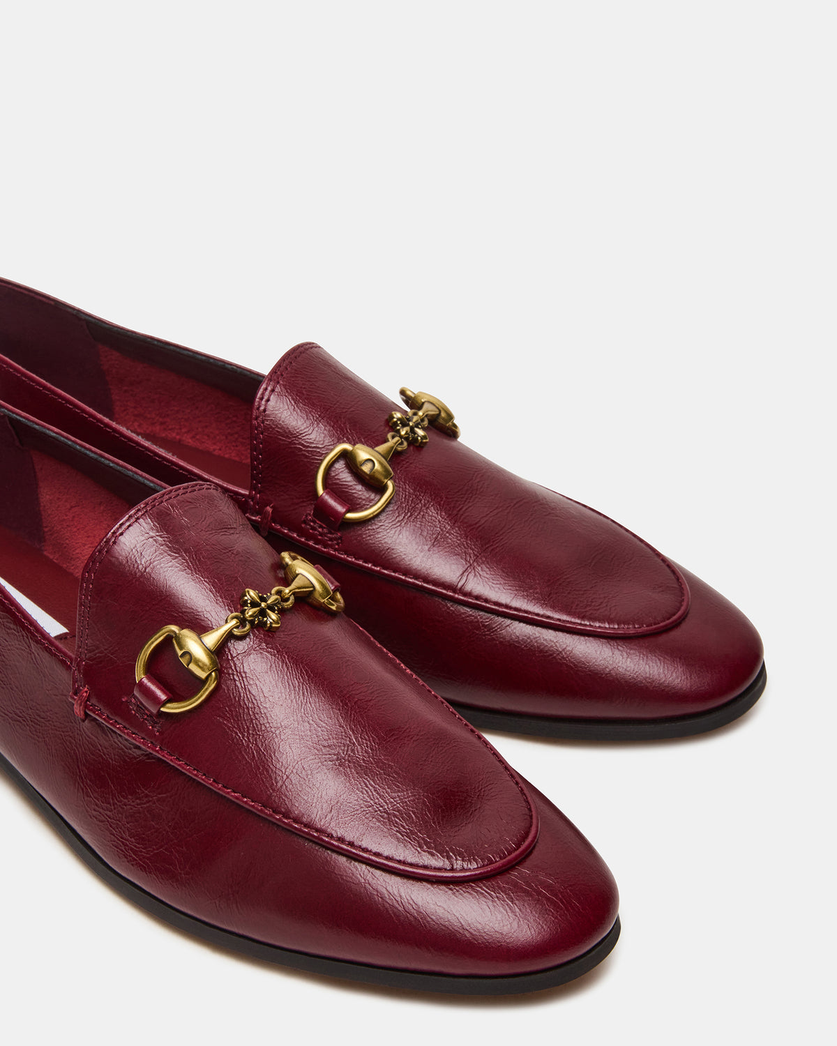 GRAFTON Wine Leather Women's Loafer | Steve Madden