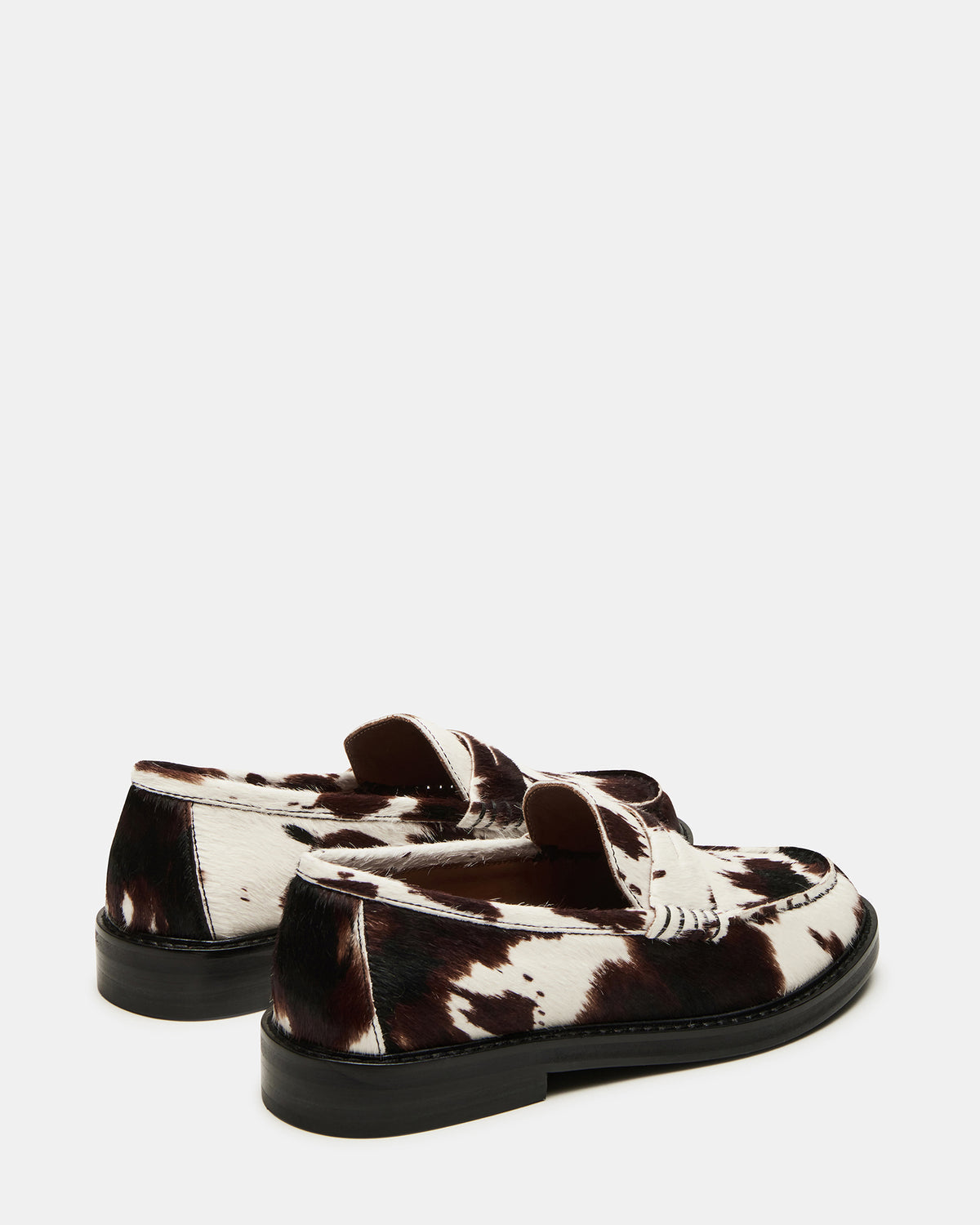 MADISON Brown Cow Print Women's Penny Loafer | Steve Madden