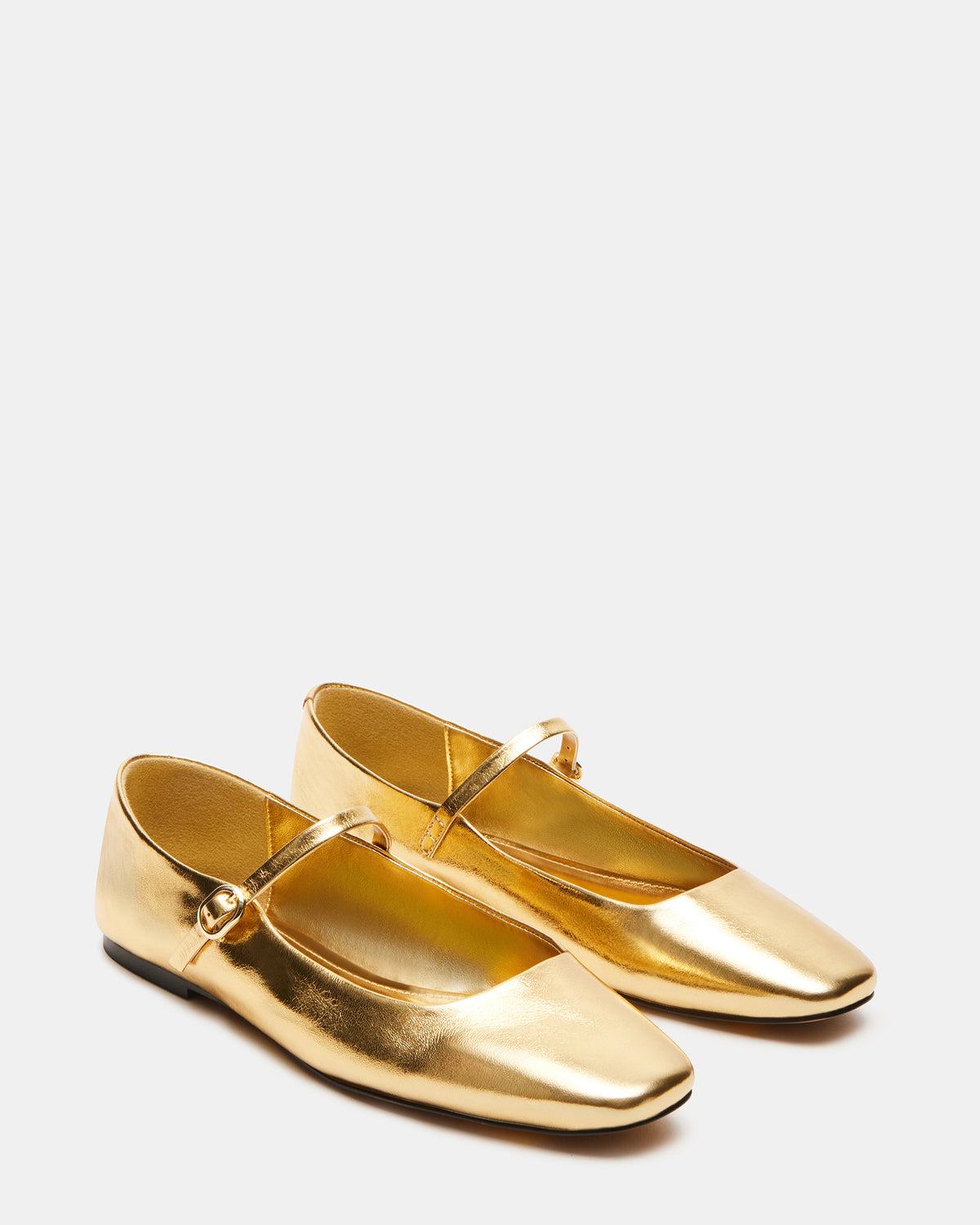 MAPLE Gold Leather Women's Mary Jane Ballet Flat | Steve Madden