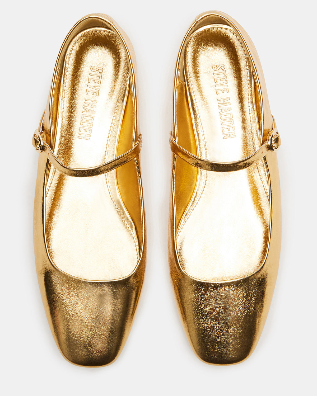 MAPLE Gold Leather Women's Mary Jane Ballet Flat | Steve Madden