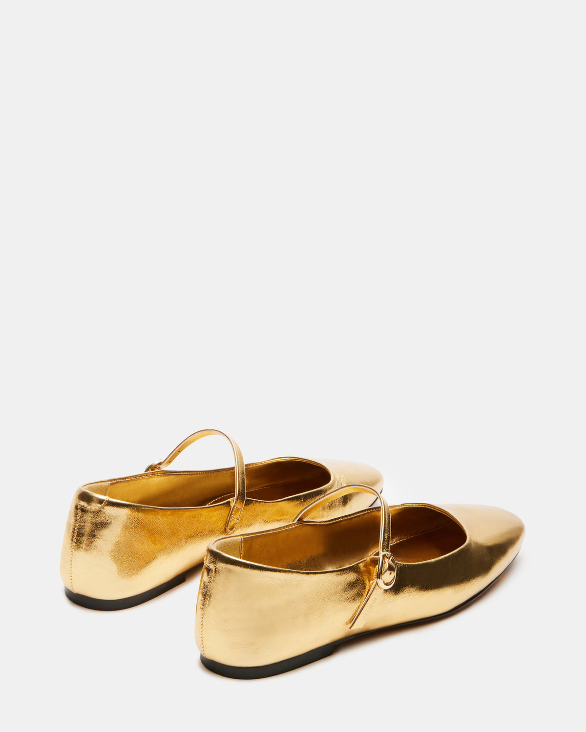 MAPLE Gold Leather Women's Mary Jane Ballet Flat | Steve Madden