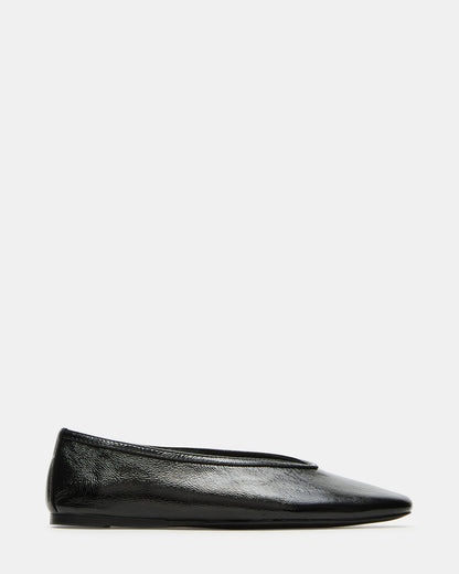 LENI Black/Black Square-Toe Ballet Women's Flat | Steve Madden