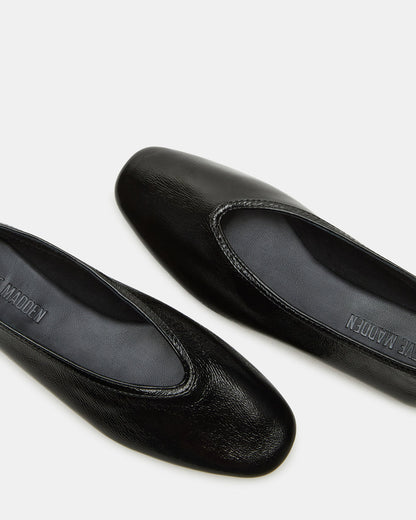 LENI Black/Black Square-Toe Ballet Women's Flat | Steve Madden