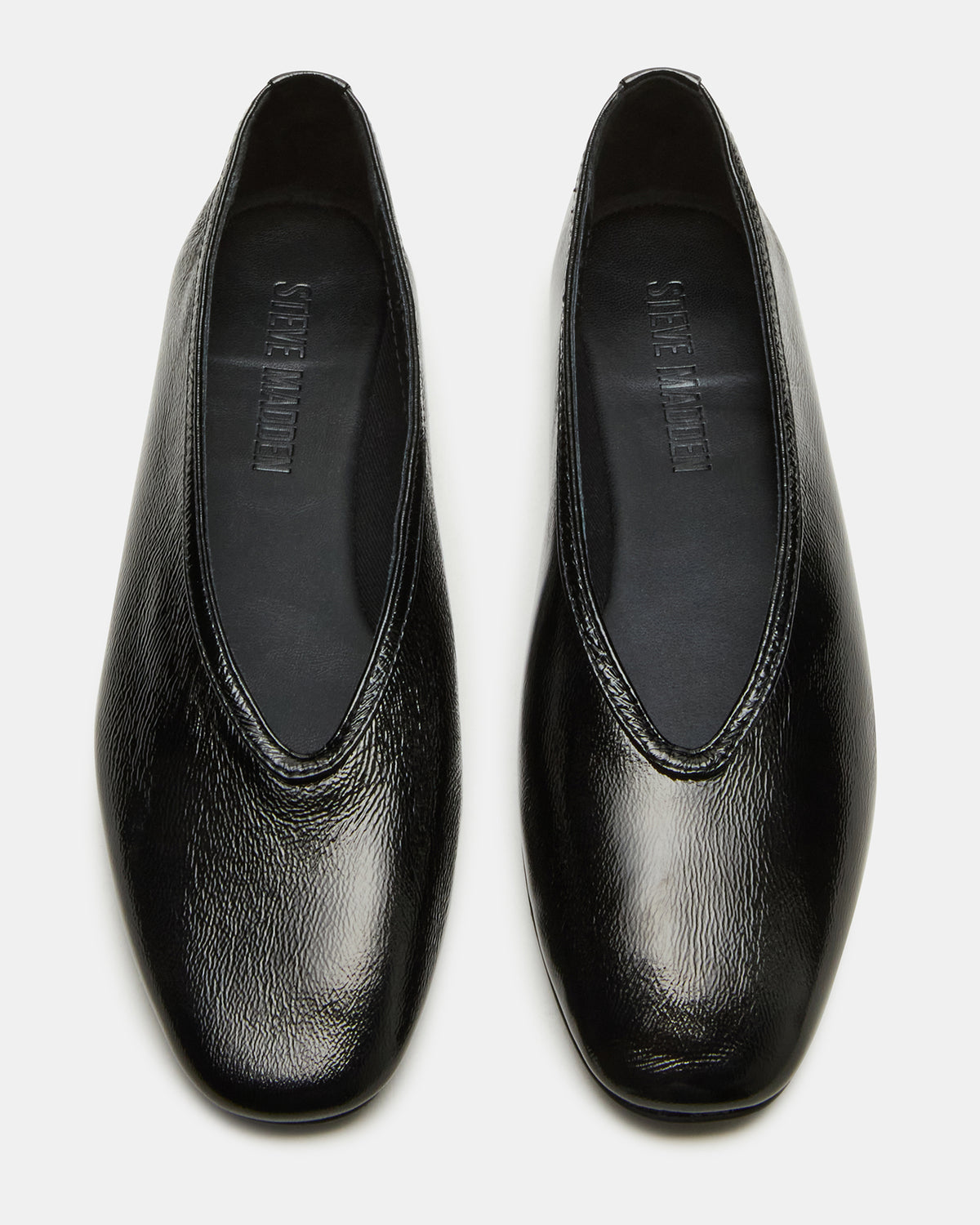 LENI Black/Black Square-Toe Ballet Women's Flat | Steve Madden