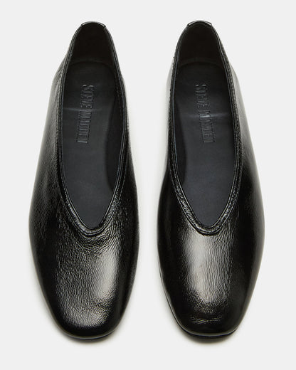 LENI Black/Black Square-Toe Ballet Women's Flat | Steve Madden