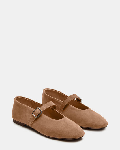 DREAMING Taupe Suede Women's Mary Jane Flats | Steve Madden