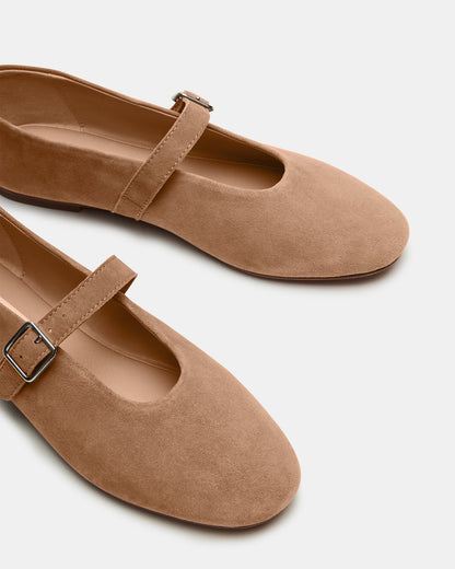 DREAMING Taupe Suede Women's Mary Jane Flats | Steve Madden