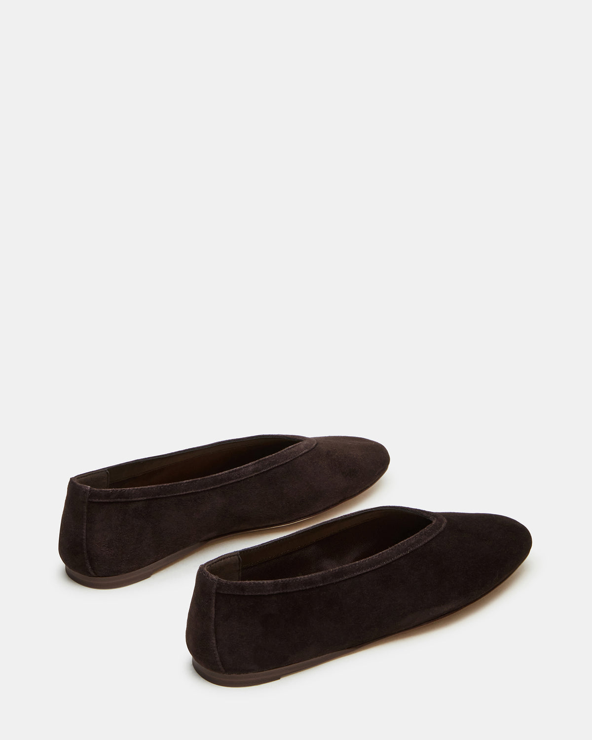 LENI Brown Suede Square-Toe Ballet Women's Flat | Steve Madden