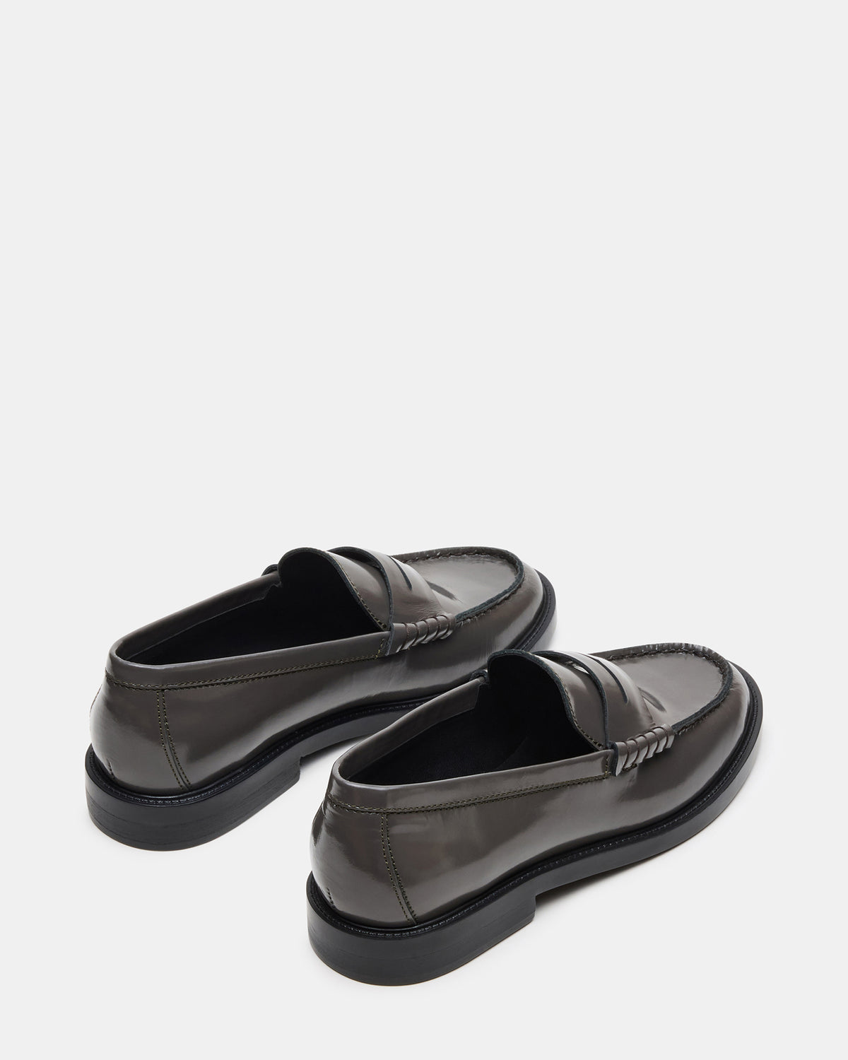 MADISON Grey Leather Women's Penny Loafer | Steve Madden