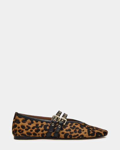 LYDIA Leopard Square-Toe Mary Jane Ballet Women's Flat | Steve Madden