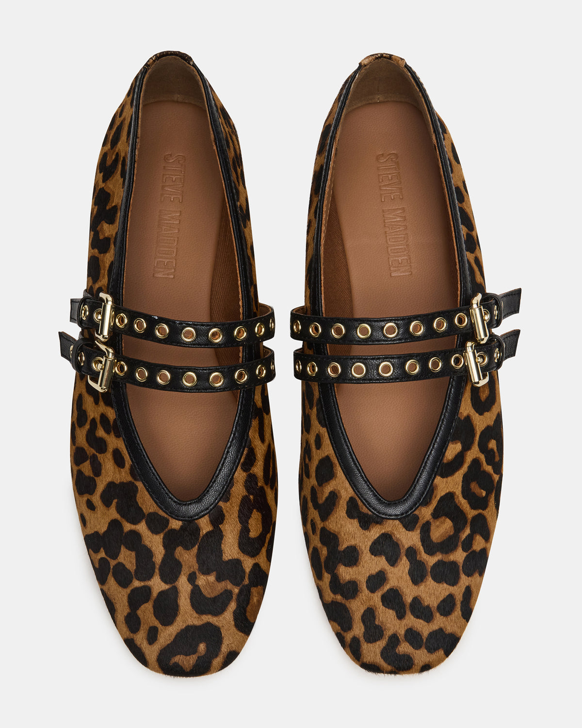 LYDIA Leopard Square-Toe Mary Jane Ballet Women's Flat | Steve Madden
