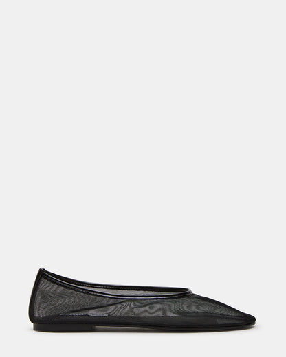 MEADOW Black Mesh Women's Ballet Flats | Steve Madden